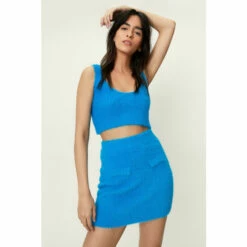 NastyGal Fluffy Knit Mini Skirt For Female