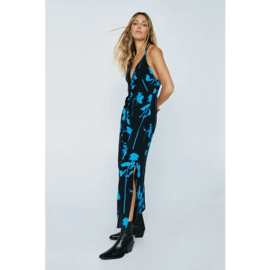 NastyGal Strappy Shadowed Floral Maxi Dress For Female - Image 2