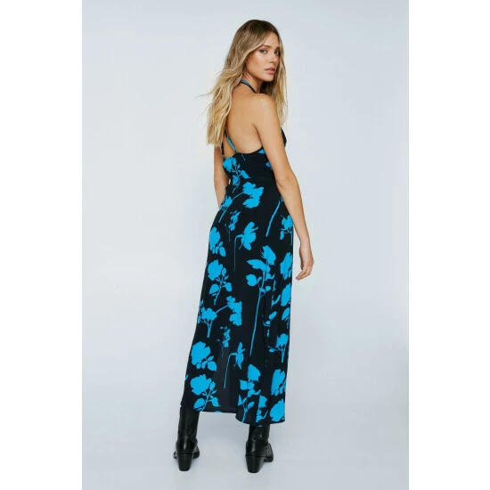 NastyGal Strappy Shadowed Floral Maxi Dress For Female - Image 4