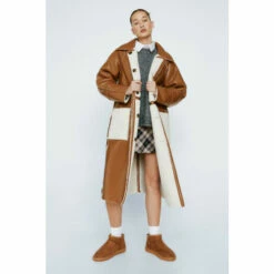 NastyGal Petite Reversible Faux Leather Lined Coat For Female