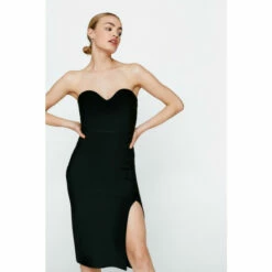 NastyGal Premium Bandage Side Split Midi Dress For Female