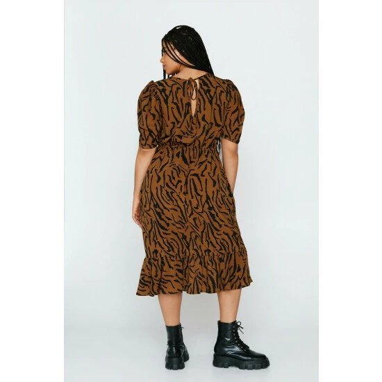 NastyGal Easy Tiger Plus Wrap Midi Dress For Female - Image 2