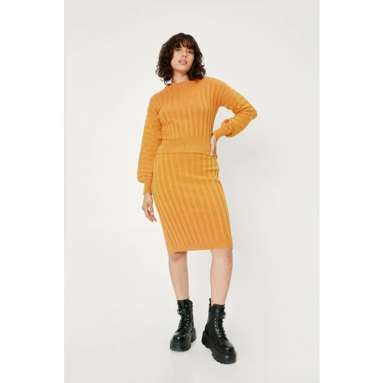 NastyGal Tell Me About Knit Sweater And Midi Skirt Set For Female - Image 5