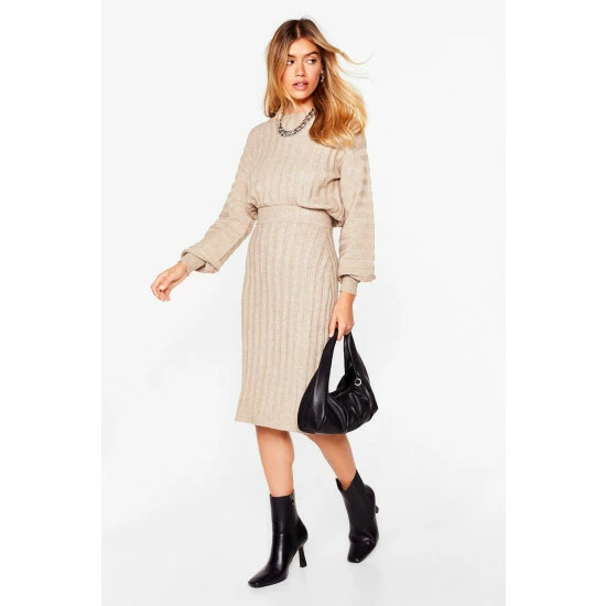 NastyGal Tell Me About Knit Sweater And Midi Skirt Set For Female - Image 6