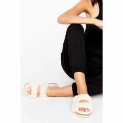NastyGal As Fur As We Know Double Strap Sandals For Female