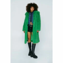 NastyGal Premium Faux Fur Oversized Coat For Female