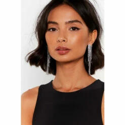 NastyGal In Full Swing Diamante Drop Earrings For Female