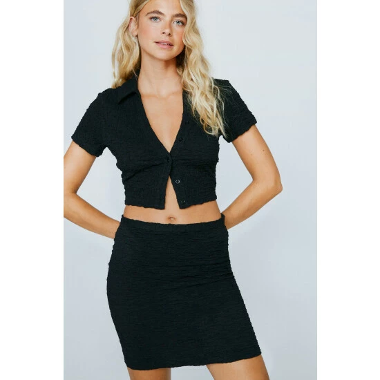 NastyGal Textured Mini Tube Skirt For Female