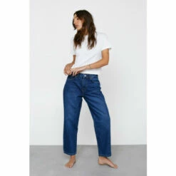 NastyGal Petite High Waist Denim Mom Jeans For Female