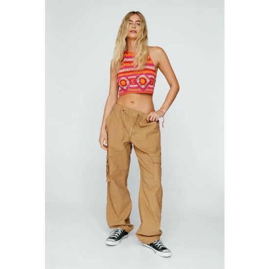 NastyGal Crochet Stripe Crop Top For Female - Image 3