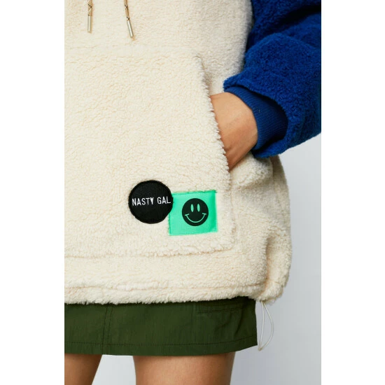 NastyGal Colorblock Oversized Hoodie Fleece For Female - Image 3