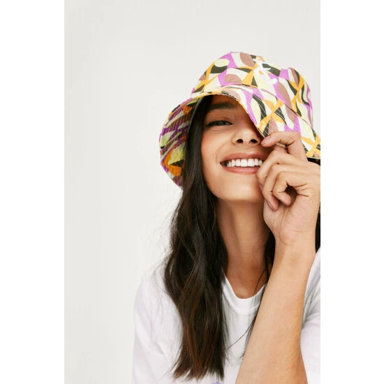 NastyGal FVCK CANCER Geometric Graphic Bucket Hat For Female - Image 2