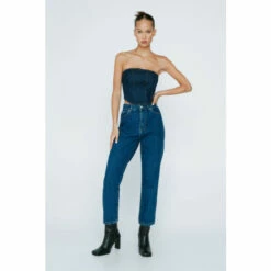 NastyGal Petite Organic Cotton Straight Leg Denim Jeans For Female