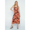 NastyGal Crossed Back Tie Detail Printed Midi Dress For Female