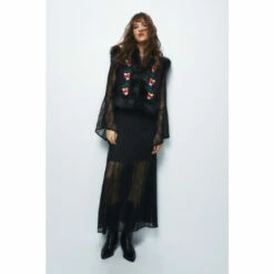 NastyGal Embroidered Faux Suede Gilet For Female