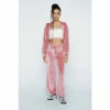 NastyGal Petite Premium Velour Wide Leg Jogger For Female