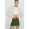 NastyGal Cord Quilted Pocket Detail Bomber Jacket For Female