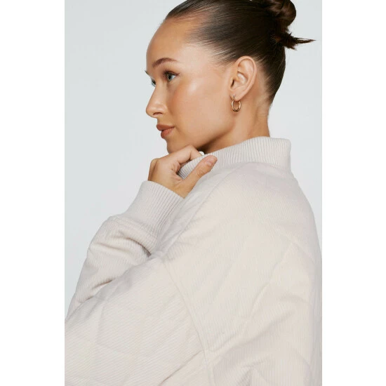 NastyGal Cord Quilted Pocket Detail Bomber Jacket For Female - Image 3
