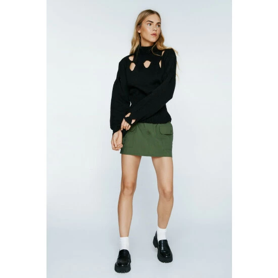 NastyGal High Neck Cut Out Jumper For Female - Image 2