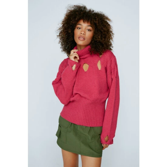 NastyGal High Neck Cut Out Jumper For Female - Image 6