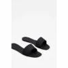 NastyGal Square Toe Faux Leather Flat Sandals For Female