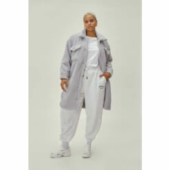 NastyGal Plus Size Longline Teddy Shacket For Female