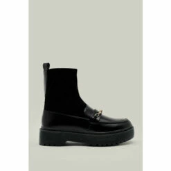 NastyGal Sock Style Chunky Faux Leather Loafers For Female