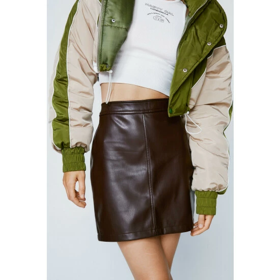 NastyGal Faux Leather Mini Pelmet Skirt For Female - Image 3