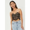 NastyGal Petite Strapless Lace Cropped Corset Top For Female
