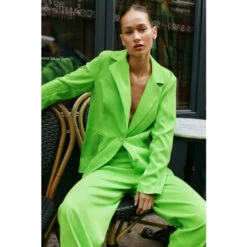 NastyGal Satin Tailored Single Breasted Blazer For Female