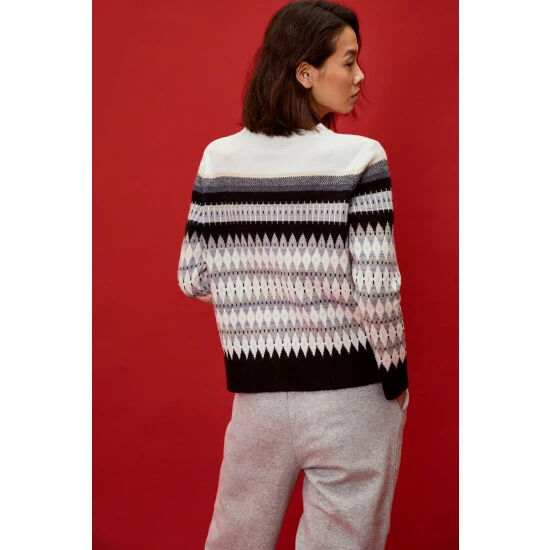 NastyGal Argyle Holiday Pattern Relaxed Sweater For Female - Image 4