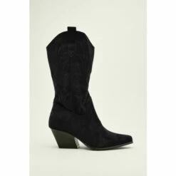 NastyGal Faux Suede Embroidered Cowboy Boots For Female