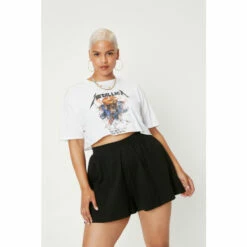 NastyGal Plus Size Ribbed Jersey Shorts For Female