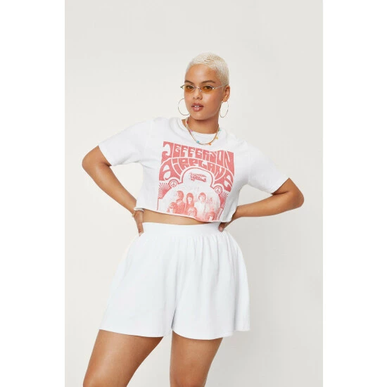 NastyGal Plus Size Ribbed Jersey Shorts For Female - Image 6