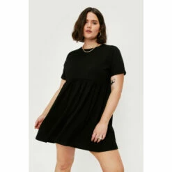 NastyGal Plus Size Jersey Smock Mini Dress For Female