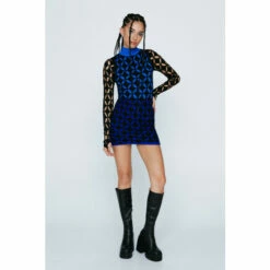 NastyGal Cut Out Layered Knitted Mini Dress For Female