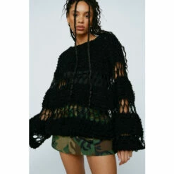 NastyGal Open Panelled Knitted Jumper For Female