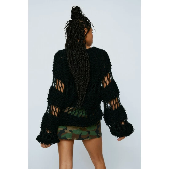 NastyGal Open Panelled Knitted Jumper For Female - Image 4