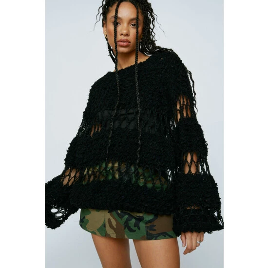 NastyGal Open Panelled Knitted Jumper For Female - Image 5