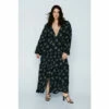 NastyGal Plus Size Heart Tiered Maxi Dress For Female