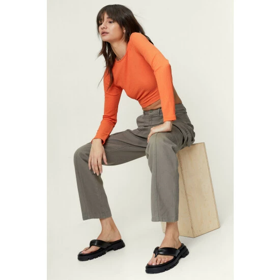 NastyGal Leather Cleated Toe Thong Sandals For Female - Image 2