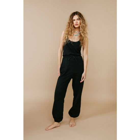 NastyGal Jersey Slub Tie Waist Detail Jumpsuit For Female - Image 2