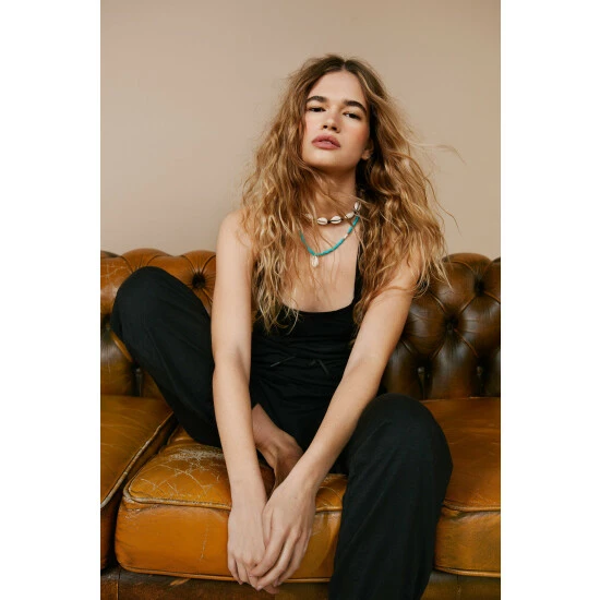 NastyGal Jersey Slub Tie Waist Detail Jumpsuit For Female - Image 3