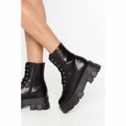 NastyGal Admit De-cleat Chunky Biker Boots For Female