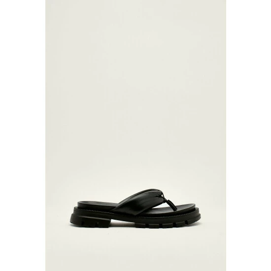 NastyGal Leather Cleated Toe Thong Sandals For Female - Image 3