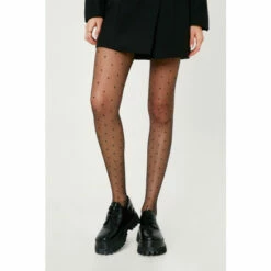 NastyGal Sheer 2 Pc Heart And Spotty Print Tights Set For Female