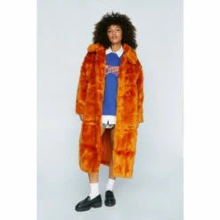 NastyGal Premium Longline Faux Fur Coat For Female