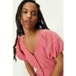 NastyGal Petite Gingham Smock Midi Dress For Female