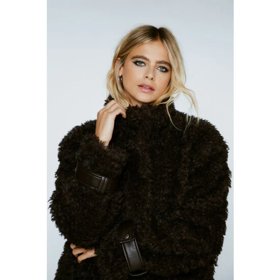 NastyGal Teddy Pocket Detail Trucker Jacket For Female