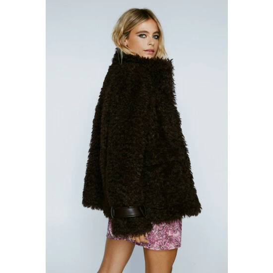 NastyGal Teddy Pocket Detail Trucker Jacket For Female - Image 4